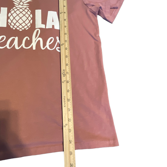 Hola Beaches Cotton Blend Dusty Pink T-shirt Size S - Picture 6 of 6